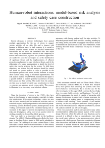 Human-robot interactions: model-based risk analysis and