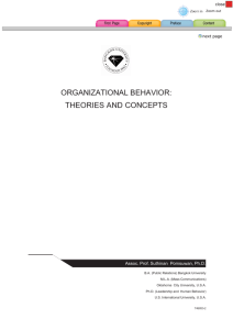 Organizational behavior THEORY AND CONCEPT