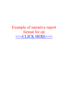Example of narrative report format for ojt