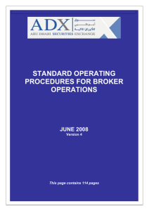 Standard Operating Procedures For Broker Operations