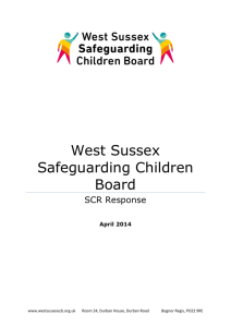 WSSCB SCR Response April 14 - West Sussex Safeguarding