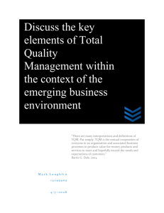 Discuss the key elements of Total Quality Management within the