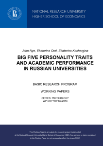 BIG FIVE PERSONALITY TRAITS AND ACADEMIC