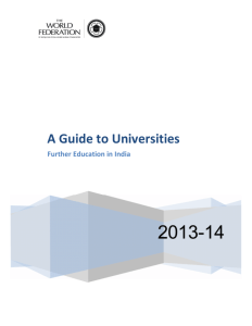 Further Education in India - The World Federation of KSIMC