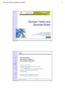 Decision Tables and Business Rules