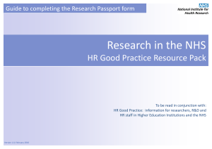 Instructions for completing the Research Passport form