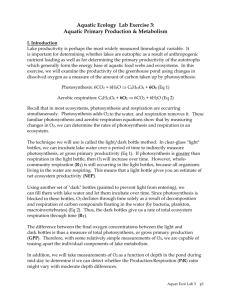 Aquatic Ecology Lab Exercise 3