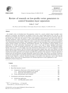 Review of research on low-profile vortex generators to control