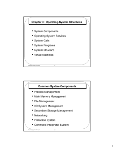 Chapter 3: Operating-System Structures • System Components