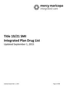 Title 19/21 SMI Integrated Plan Drug List