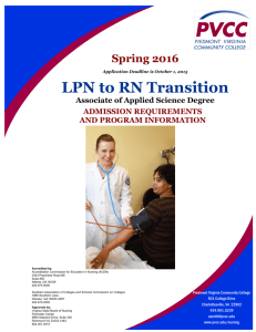 LPN to RN Transition - Piedmont Virginia Community College