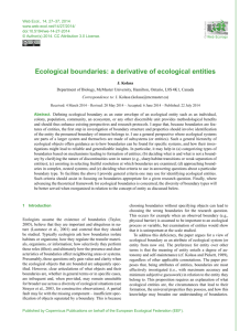 Ecological boundaries: a derivative of ecological entities