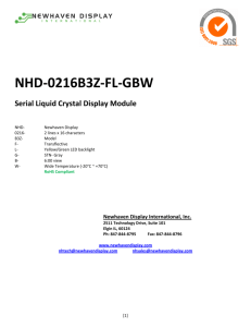 NHD-0216B3Z-FL-GBW-1 Newhaven Display, 2x16