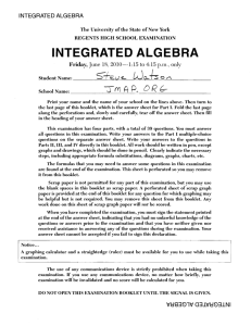 INTEGRATED ALGEBRA