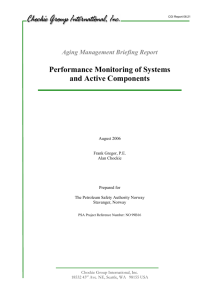 Performance Monitoring of Systems and Active Components