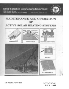 MO-405 Maintenance and Operation of Active Solar Heating Systems