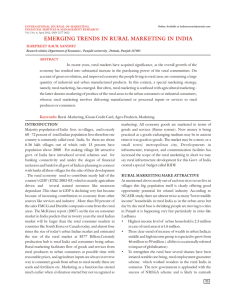 Emerging Trends In Rural Marketing In India