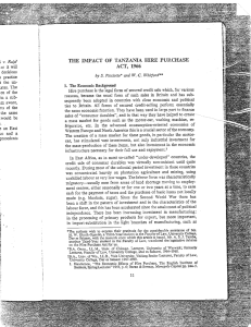 The Impact of the Tanzania Hire Purchase Act