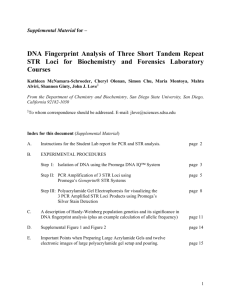 DNA Fingerprint Analysis of Three Short Tandem Repeat STR Loci
