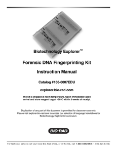 Forensic DNA Fingerprinting Kit Instruction Manual