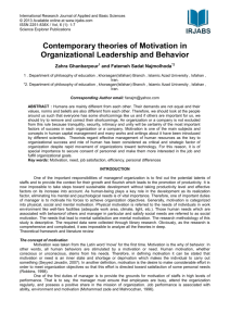 Contemporary theories of Motivation in Organizational Leadership