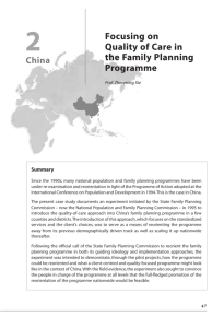 Focusing on Quality of Care in the Family Planning