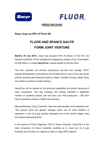 N.P_ Fluor and Spain's Sacyr form joint venture