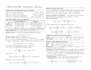 Math 257-316 PDE Formula sheet