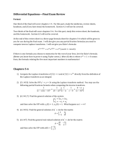 Differential Equations—Final Exam Review Chapters 5-6