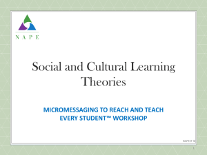 Social and Cultural Learning Theories