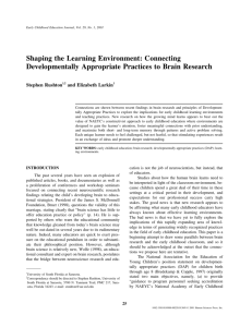 Shaping the Learning Environment