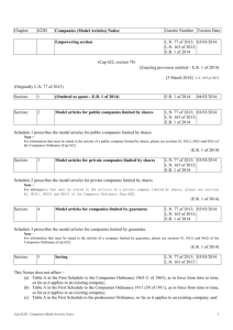 CAP 622H Companies (Model Articles)