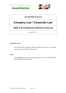 Company Law / Corporate Law