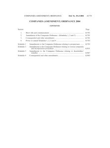 COMPANIES (AMENDMENT) ORDINANCE 2004