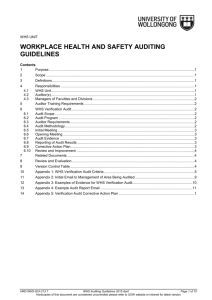 workplace health and safety auditing guidelines - Staff