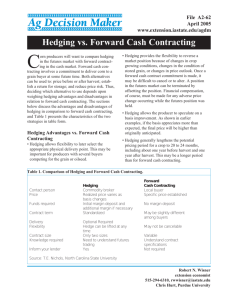Hedging vs. Forward Cash Contracting