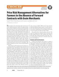 Price Risk Management Alternatives for Farmers in the