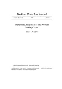 Therapeutic Jurisprudence and Problem Solving Courts