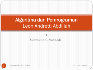 Algoritma dan Pemrograman Leon Andretti Abdillah