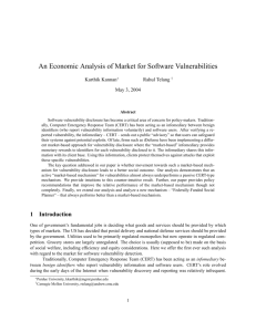 An Economic Analysis of Market for Software Vulnerabilities