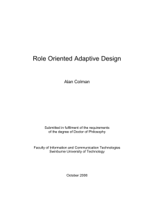 Role Oriented Adaptive Design
