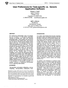 User Preferences for Task-specific vs. Generic Application Software