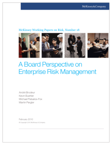 A Board Perspective on Enterprise Risk Management