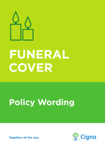 Funeral Cover Policy Wording