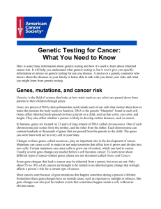 Genetic Testing for Cancer: What You Need to Know