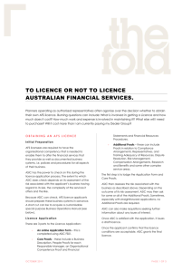 to licence or not to licence australian financial services.