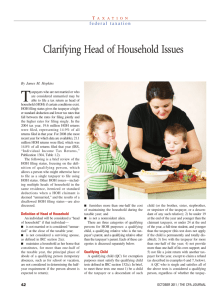 Clarifying Head of Household Issues - Webs!