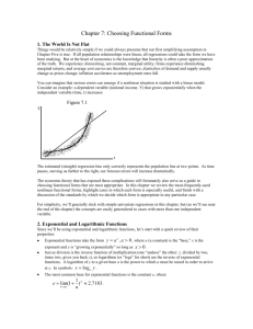 Chapter 7: Choosing Functional Forms