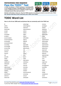 Free TOEIC resources - TOEIC Word List