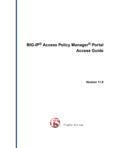 BIG-IP Access Policy Manager Portal Access Guide